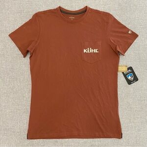 Kuhl Sundried Tomato Organic Cotton Ridge Pocket Graphic Mens Small Shirt New